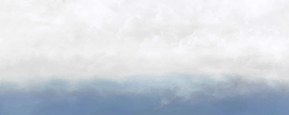 Blue White Sky Wall Mural in your room — zoomed