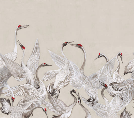 Crane Dance Wallpaper Mural