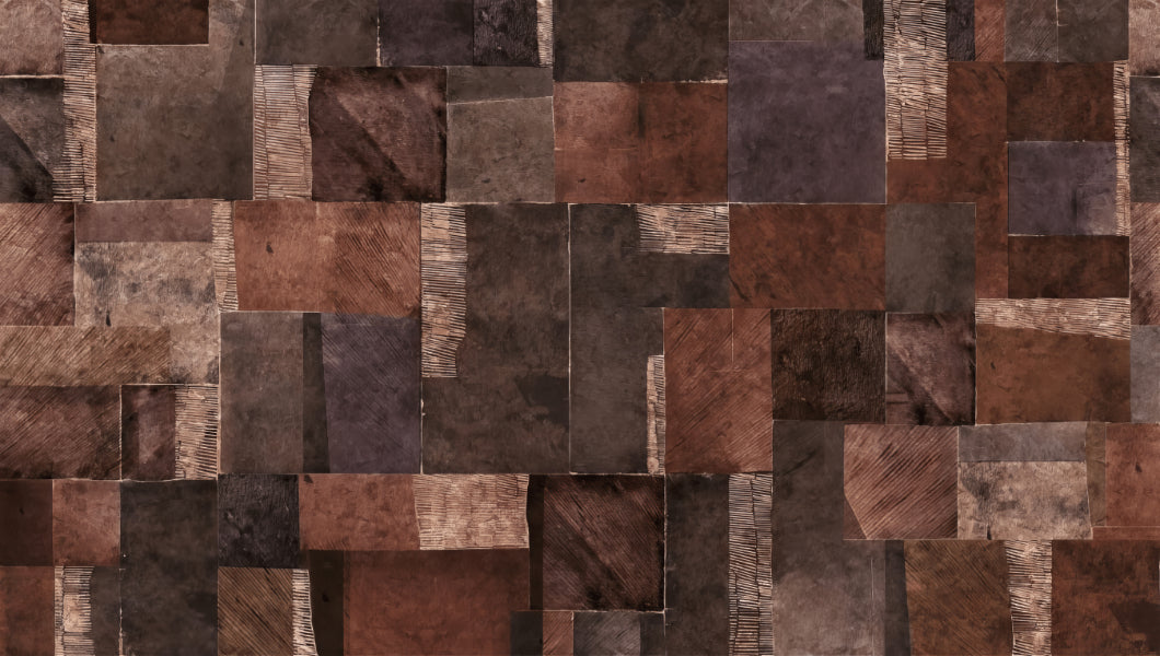 Abstract Wooden Mosaic Wall Mural in your room