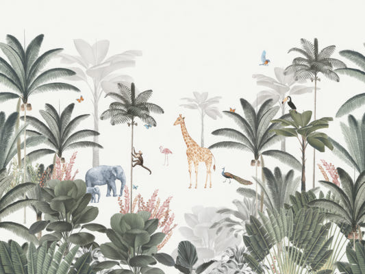 Tropical Jungle Animal Wall Mural