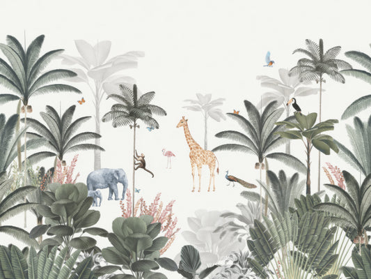 Tropical Jungle Animal Wall Mural