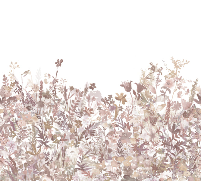 Pink Floral Wall Mural in your room — zoomed