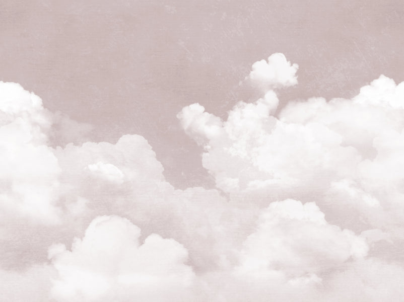 Pink Clouds Wall Mural in your room — zoomed