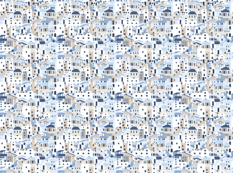 Santorini Repeat Pattern Wallpaper