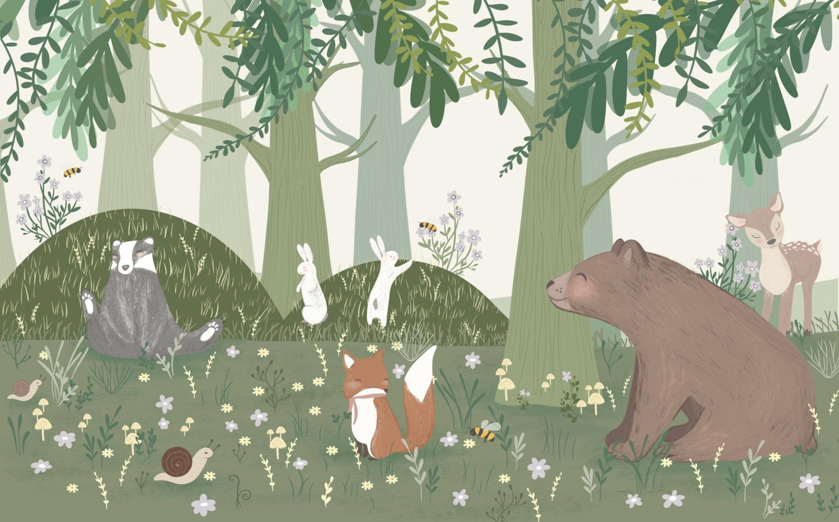Wildlife Lantern Festival Wall Mural in your room — zoomed
