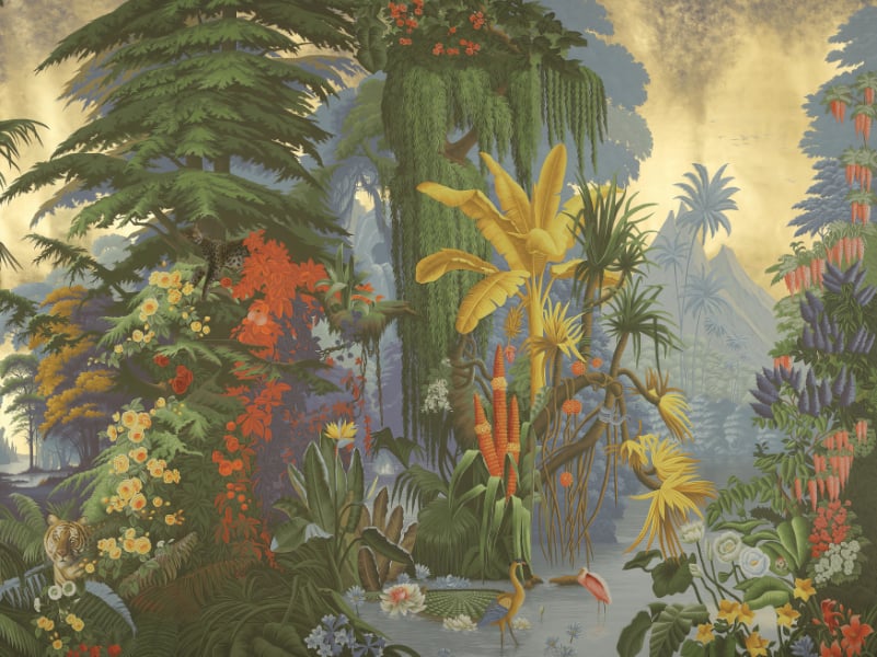 Vibrant Jungle Wall Mural in your room