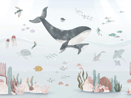 Ocean Whale Wallpaper Mural