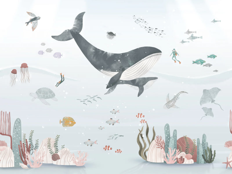Ocean Whale Wallpaper Mural