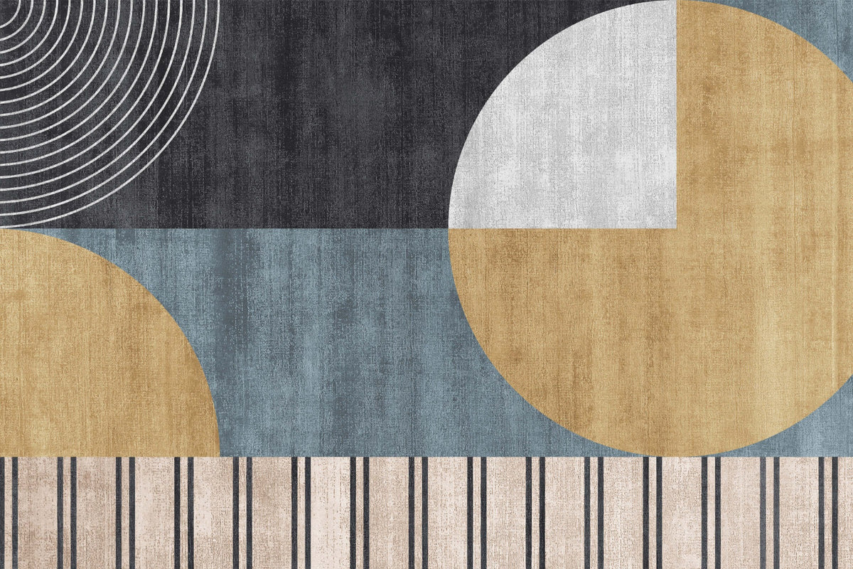 Abstract Retro Geometric Mural in your room — zoomed