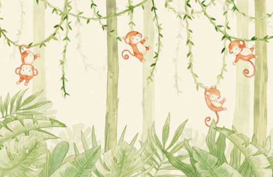 Swinging Monkey Wallpaper Mural