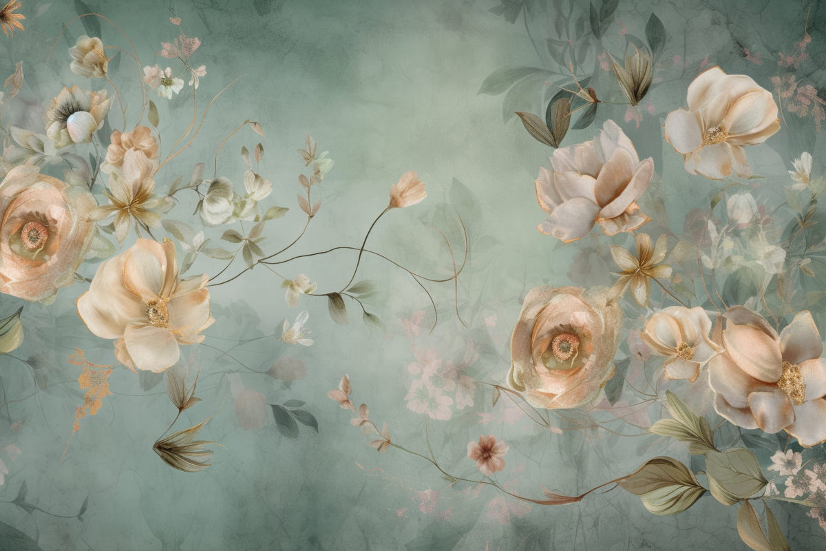 Delicate Blooming Flower Mural in your room