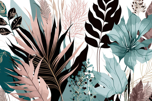Elegant Floral Exotic Mural Wallpaper