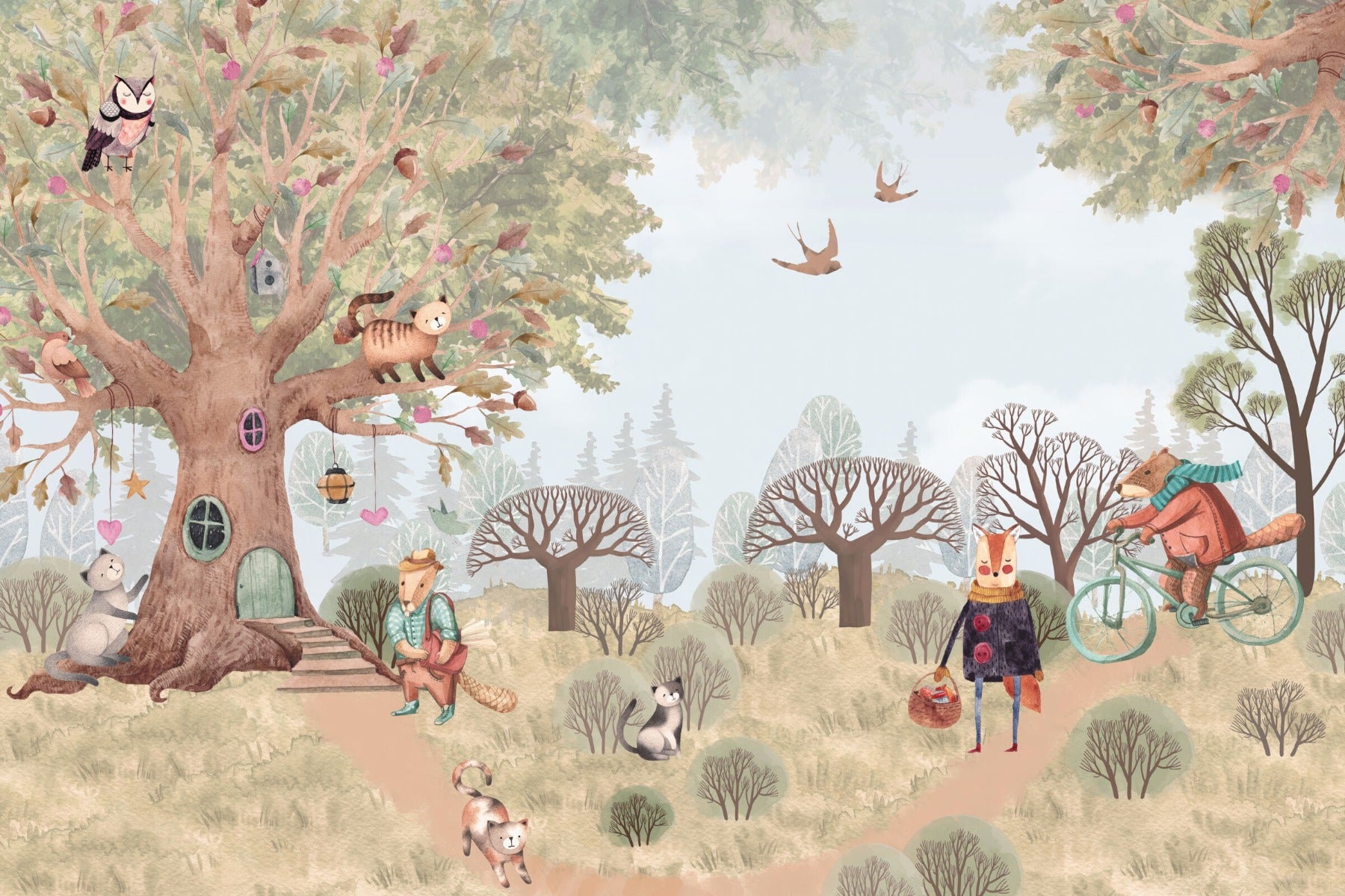 Fairy-tale Critter Countryside Mural