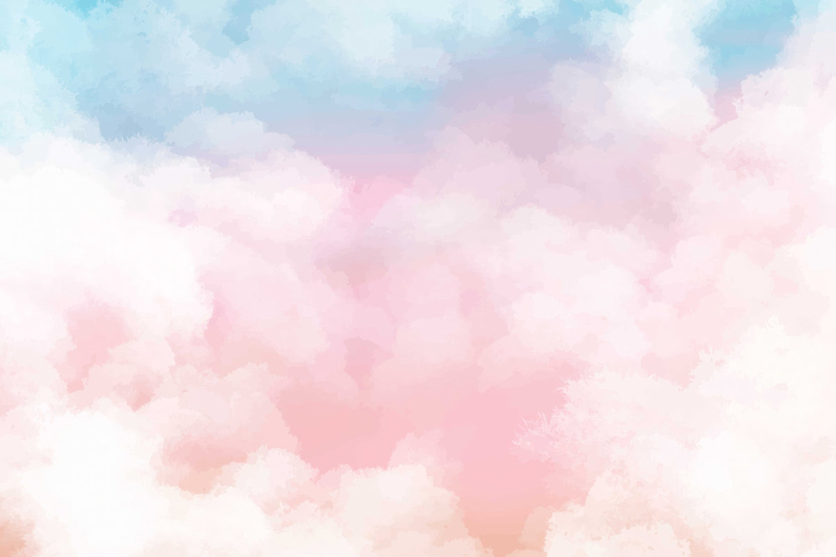 Serene Cotton Candy Horizon Mural in your room — zoomed