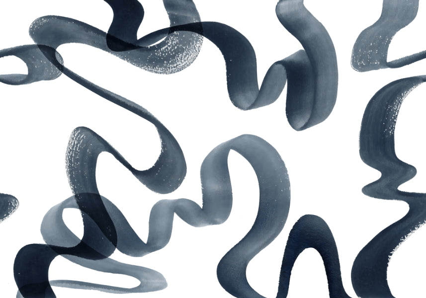 Watercolor Blue Swirls Wallpaper Mural in your room