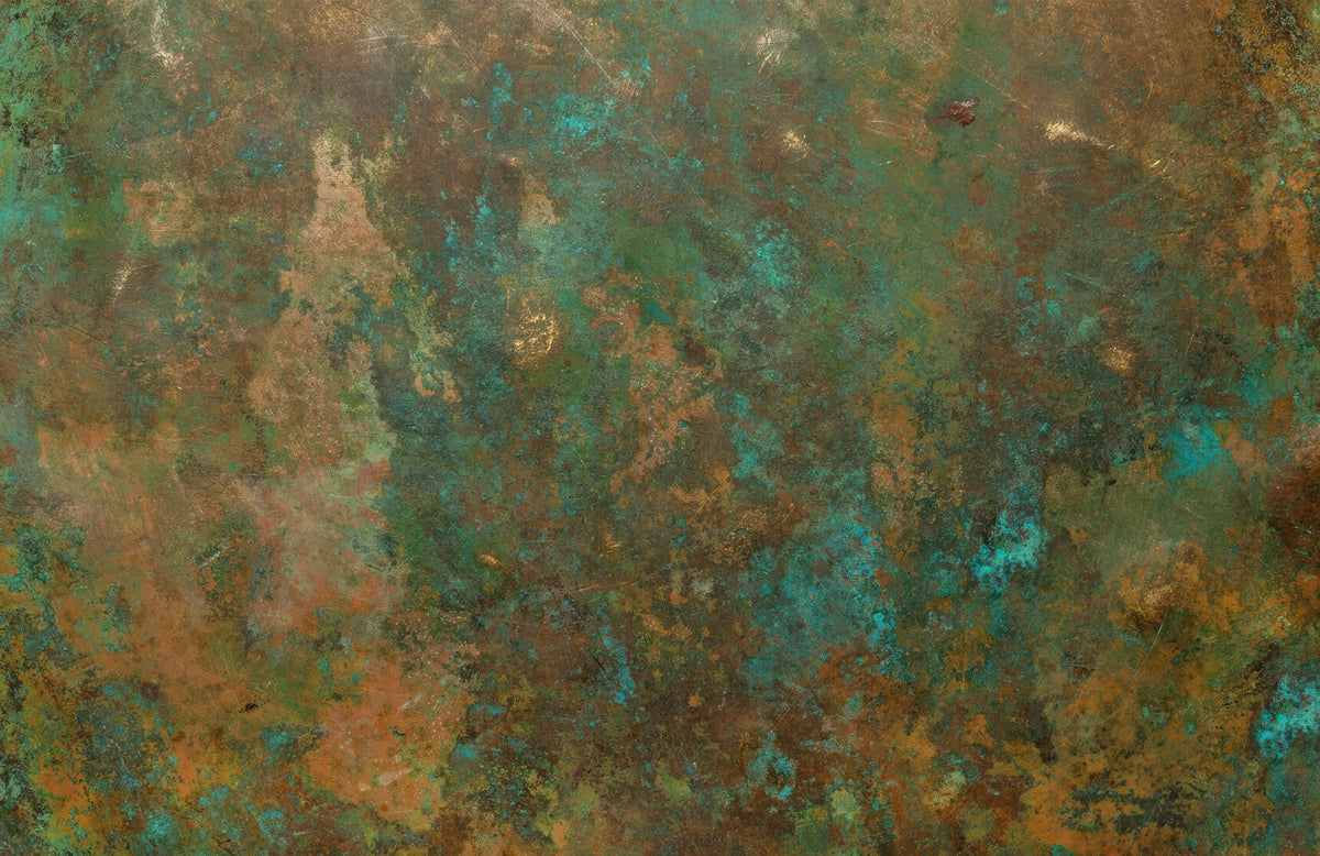 Ancient Bronze Teal Wall Mural in your room — zoomed