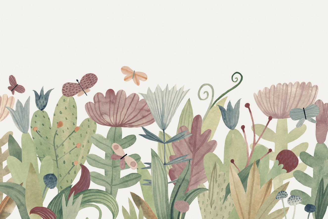 Watercolor Wildflower Wall Mural