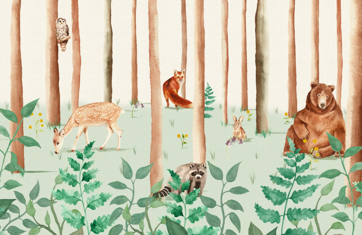 Storybook Wildlife Wall Mural