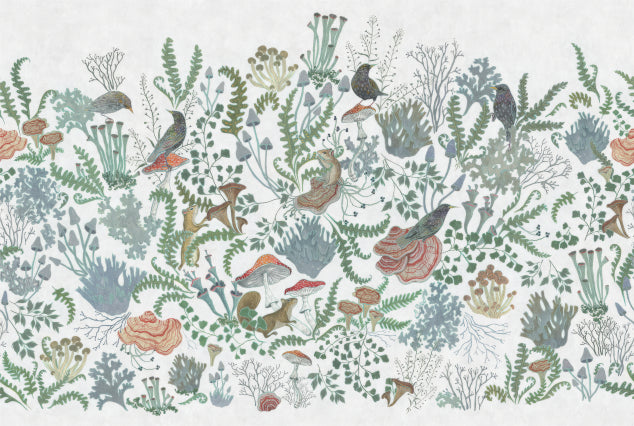 Botanical Nest Fresco Mural in your room — zoomed