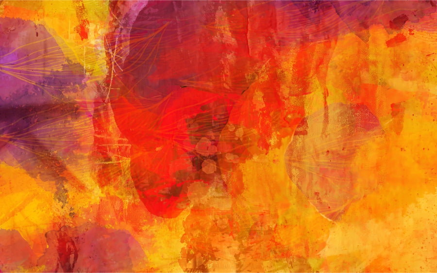 Bright Orange Wall Mural in your room