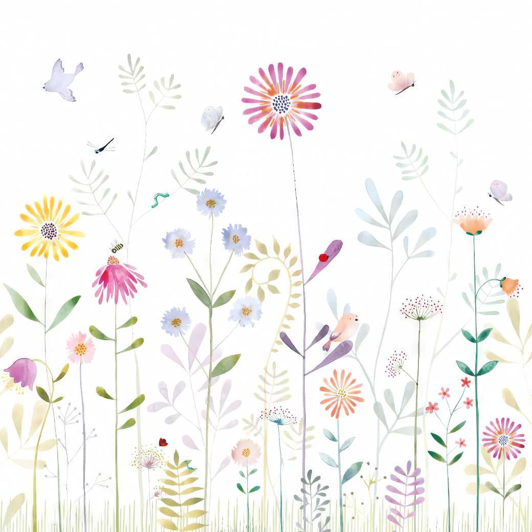 Bloom and Bird Wallpaper Mural