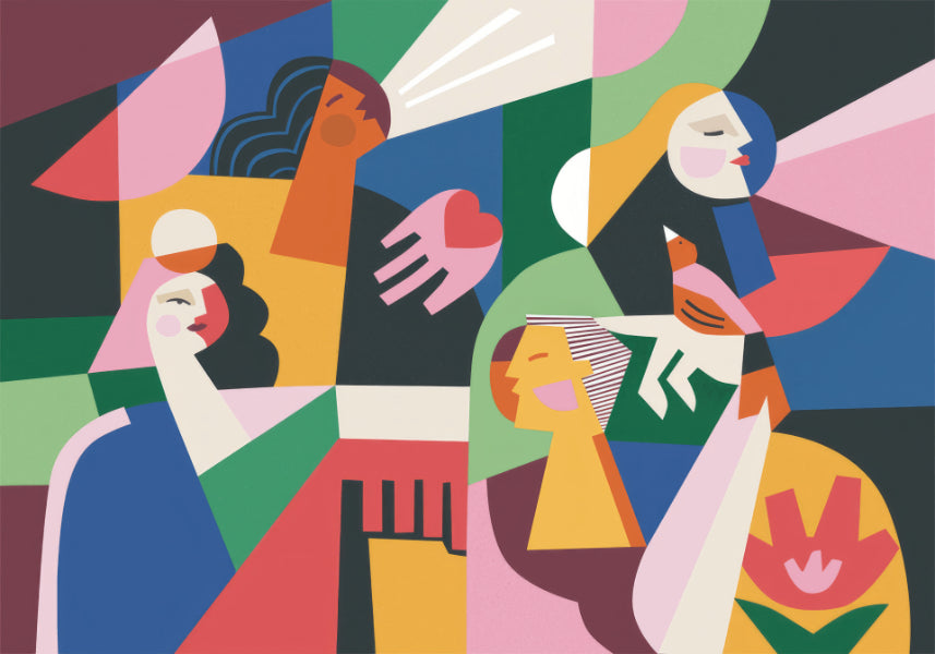 Colorful Fashionable Women Mural