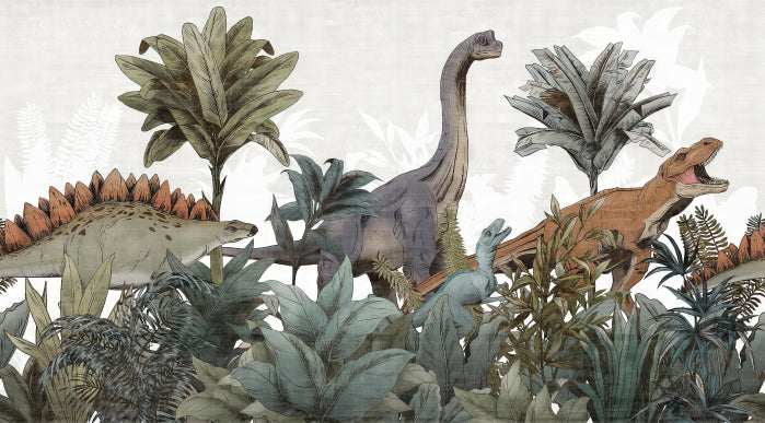 Jurassic Journey Wall Mural in your room — zoomed