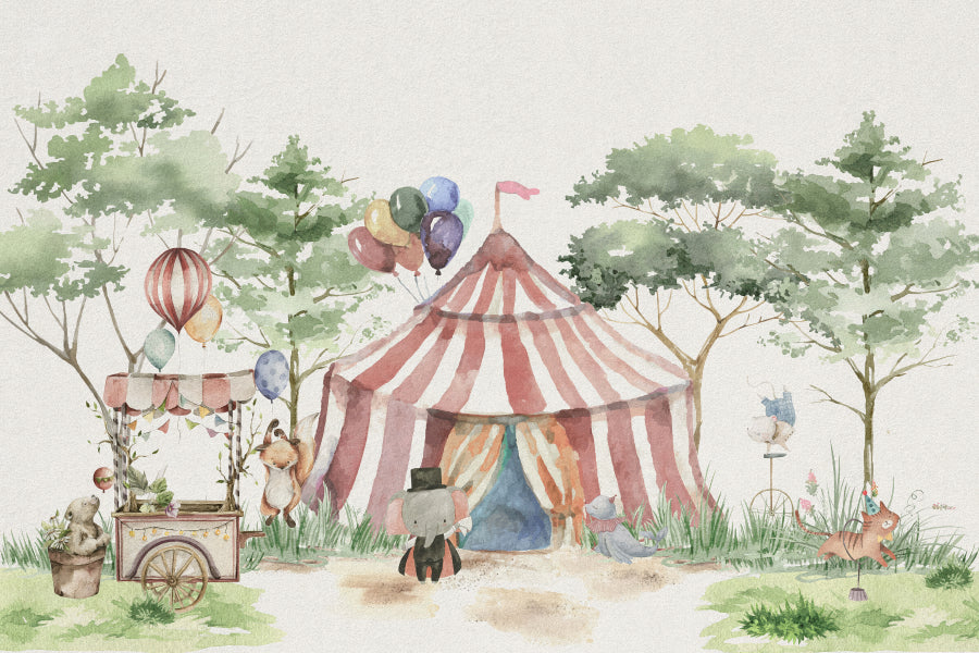Whimsy Woodland Circus Wallpaper in your room