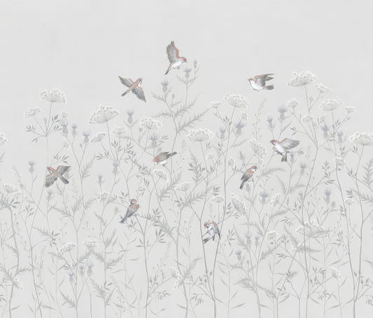 Ethereal Avian Garden Mural