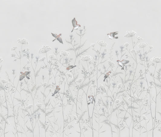 Ethereal Avian Garden Mural