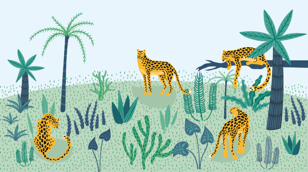 Abstract Leopard Jungle Mural in your room