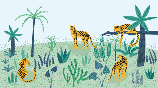 Abstract Leopard Jungle Mural