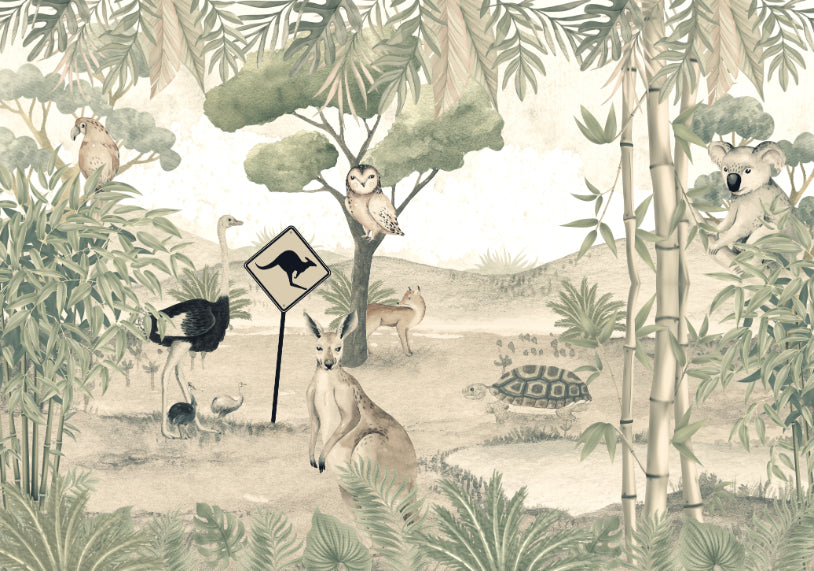 Aussie Fauna Fantasy Mural in your room