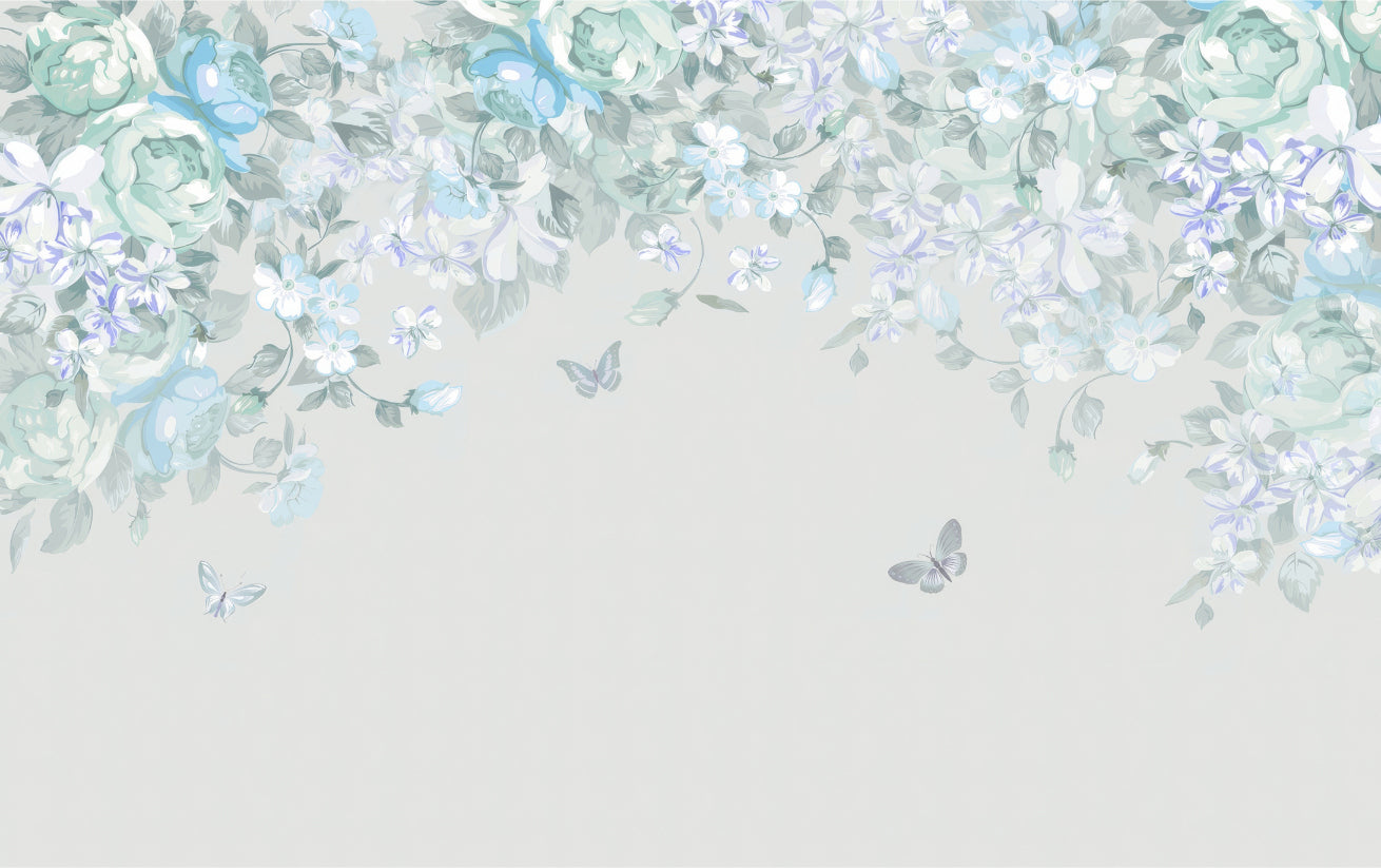 Butterfly Garden Wall Mural in your room — zoomed