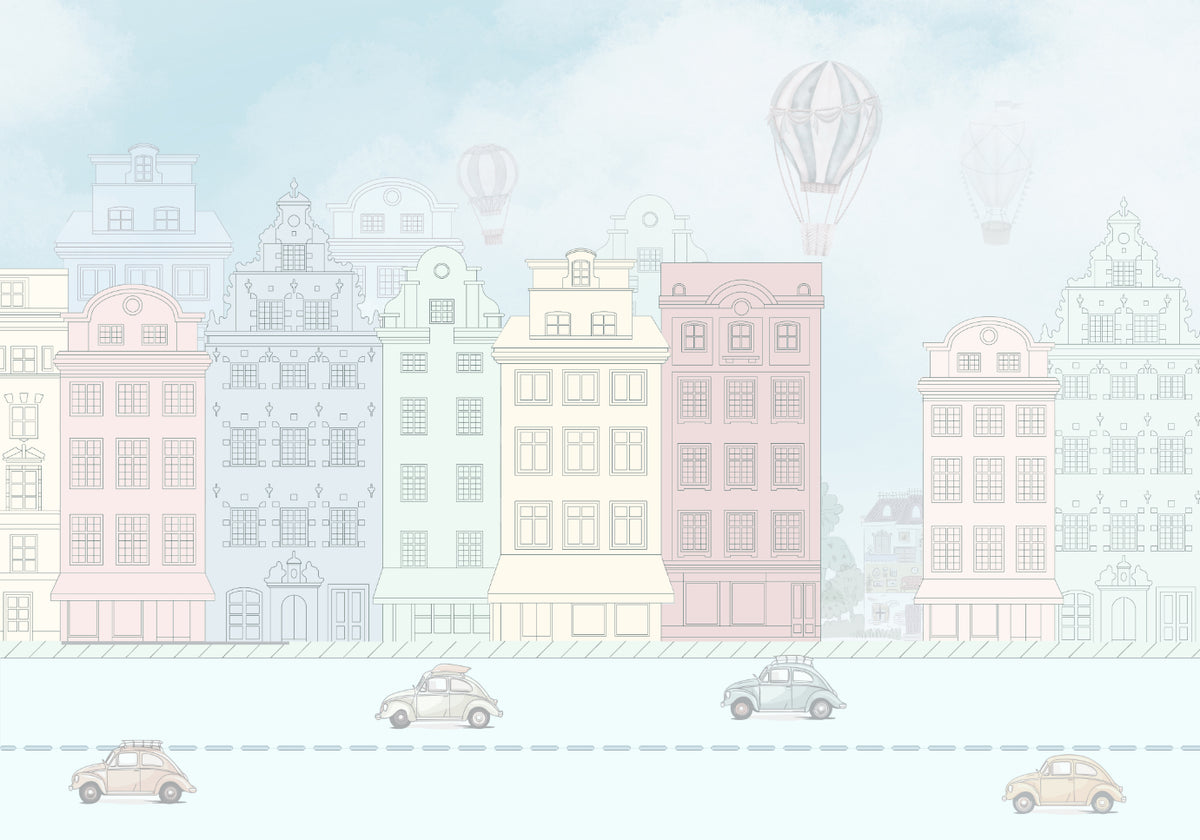 Vintage Boulevard Wallpaper Mural in your room — zoomed