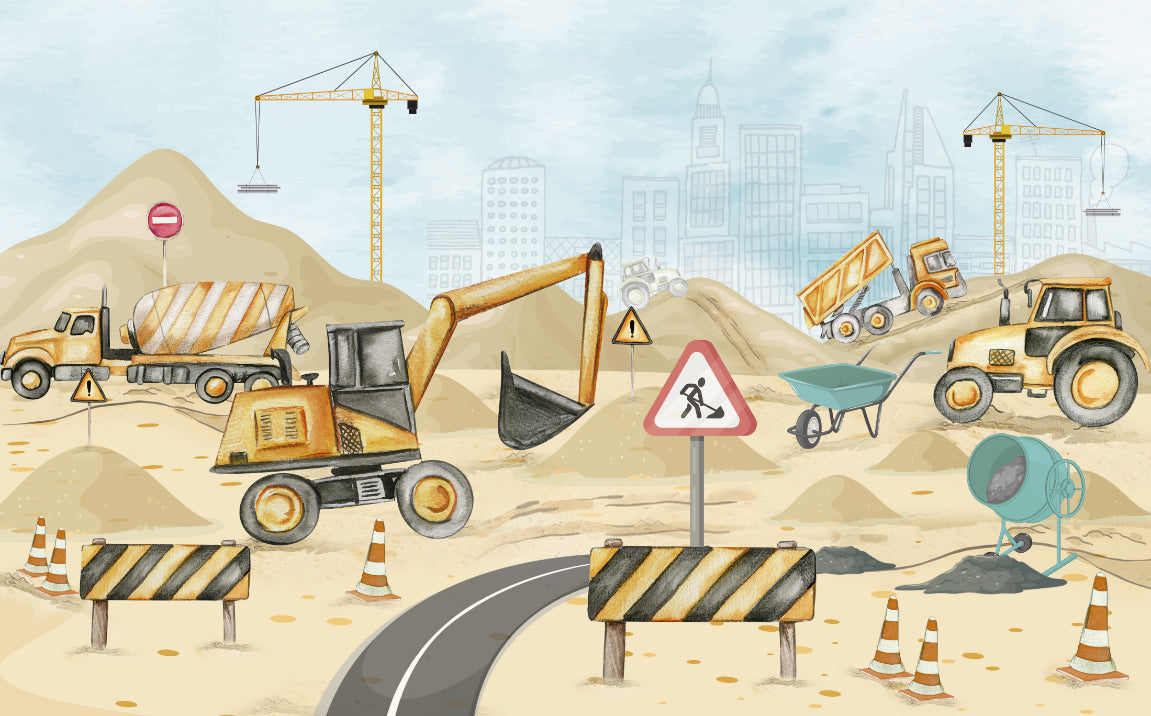 Mighty Machines Wall Mural in your room