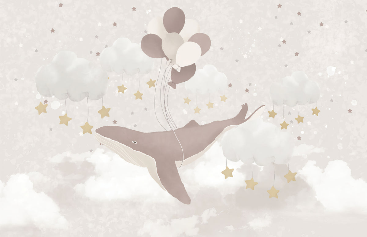 Whale Sky Parade Wall Mural in your room
