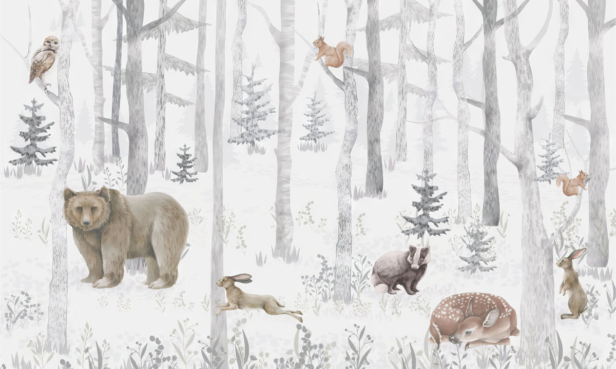 Enchanted Forest Fauna Mural in your room