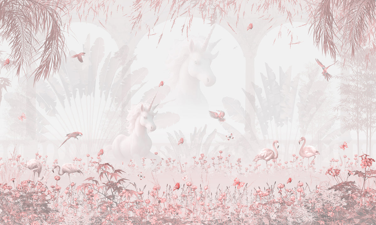 Serenity Blush Forest Mural in your room