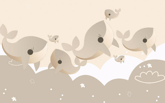 Cuddly Cetaceans Wall Mural