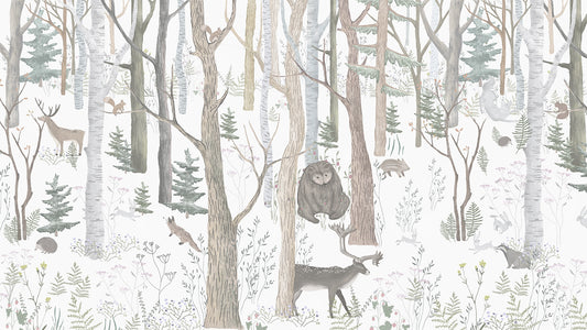 Mystical Forest Scene Wall Mural