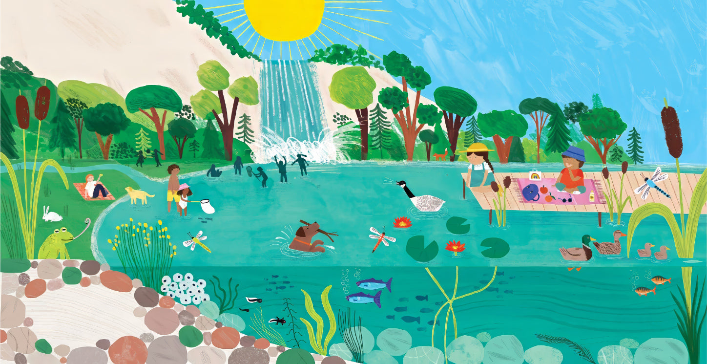 Sunny Lakeside Picnic Mural in your room