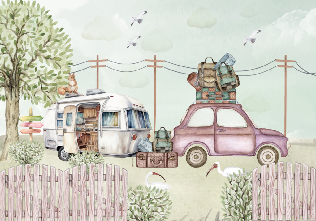 Gypsy Caravan Capers Mural in your room — zoomed