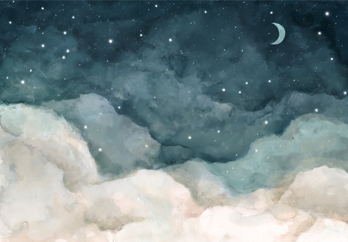 Night Sky Serenade Wall Mural in your room — zoomed