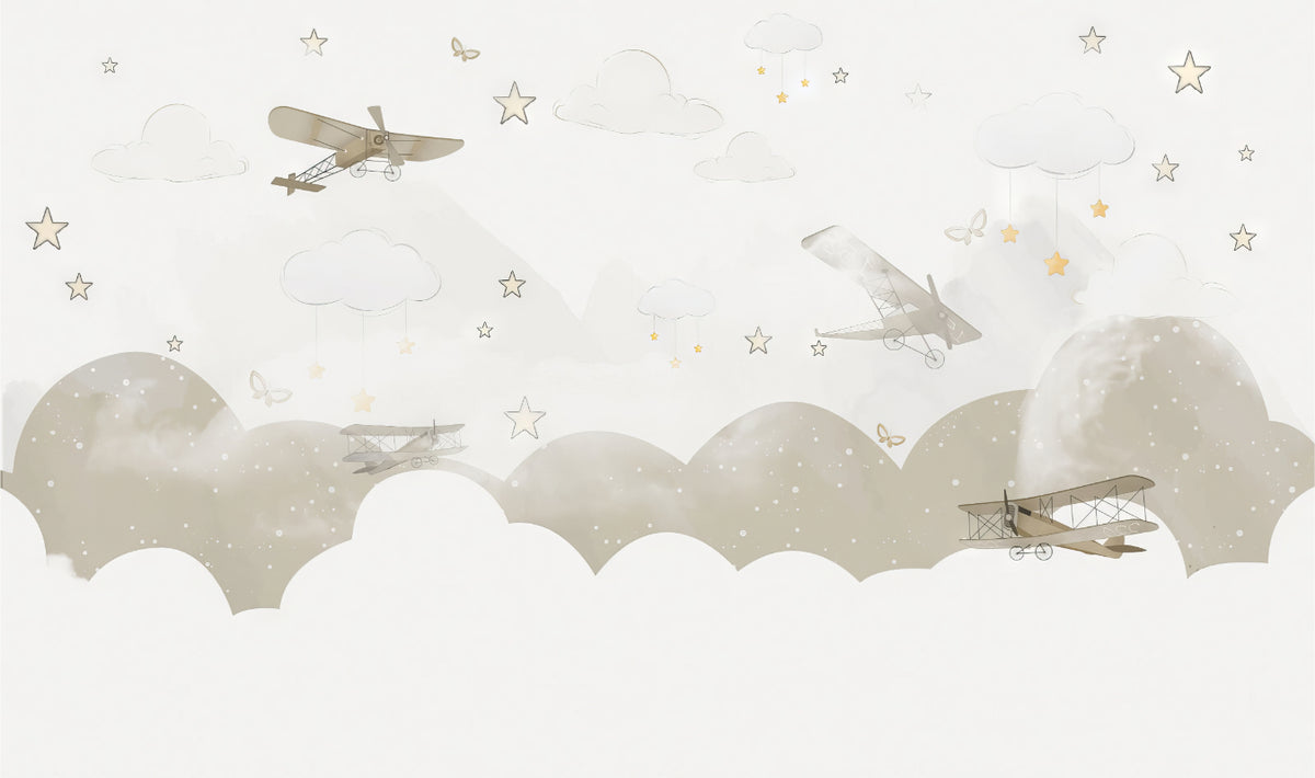 Skyward Fantasies Wall Mural in your room — zoomed
