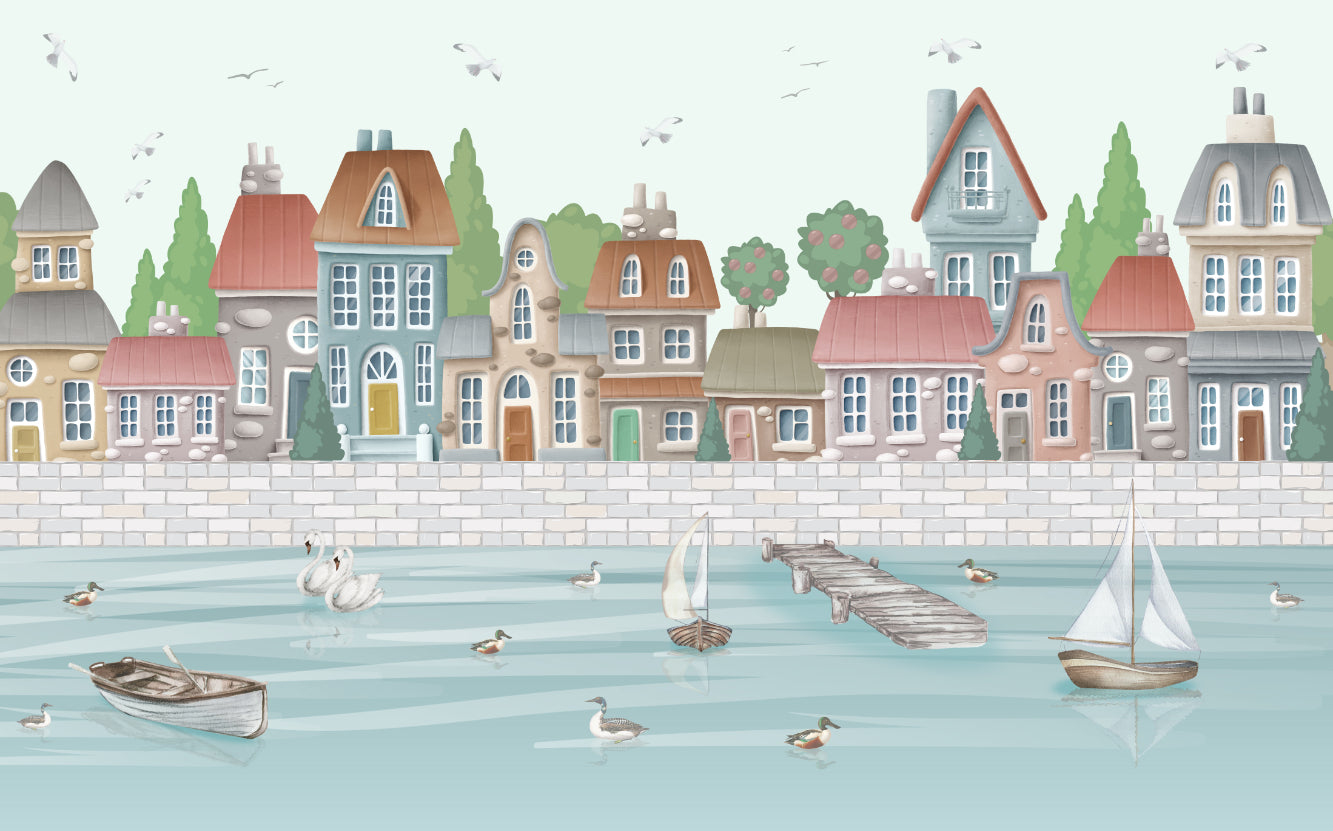 Waterfront City Wall Mural