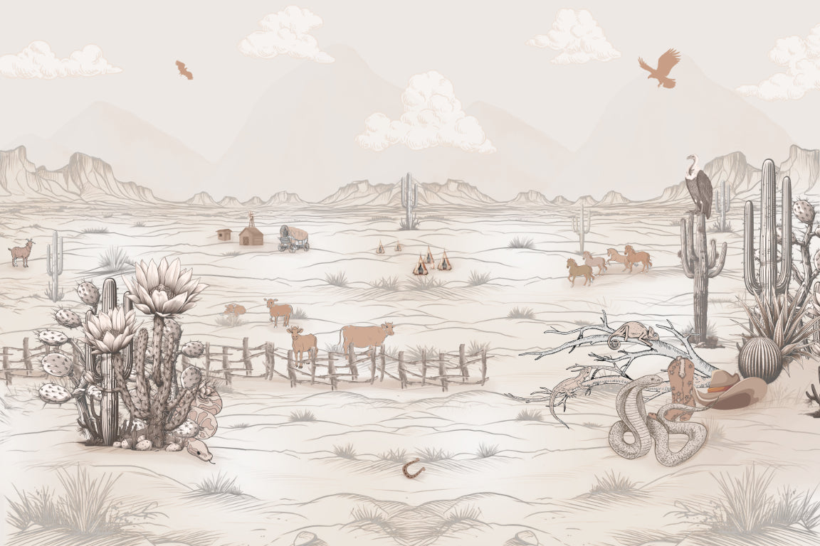Tumbleweed Treasures Wallpaper Mural in your room — zoomed