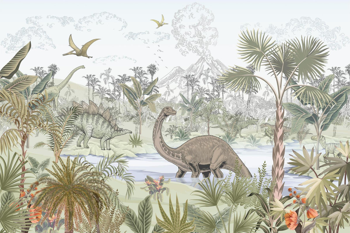 Jurassic World Kids Wall Mural in your room — zoomed