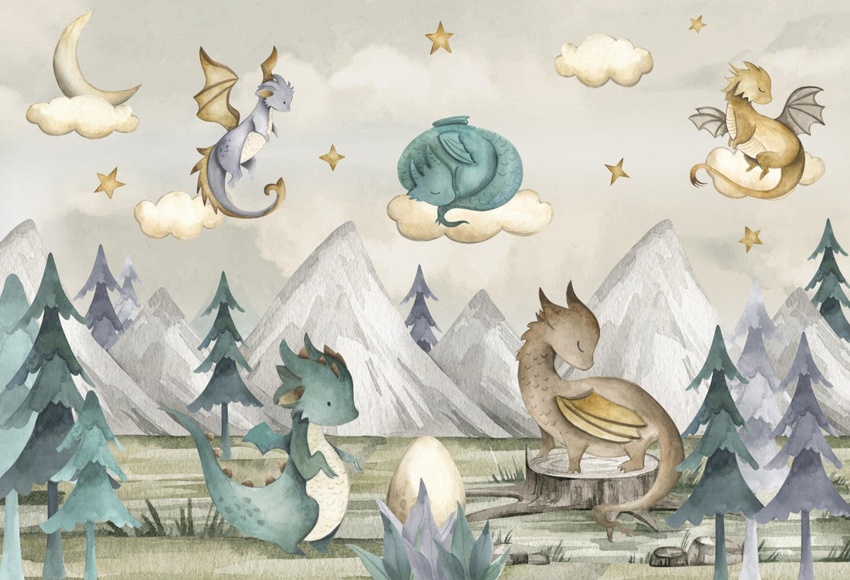 Dragon Fantasy World Wallpaper Mural in your room