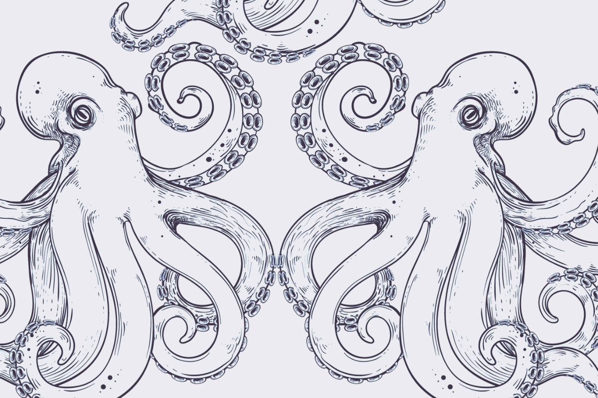 Giant Octopus Wall Mural in your room — zoomed